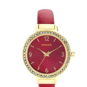 Chico Red and Gold Tone Watch New